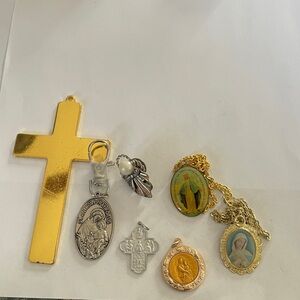 Gold and Silver Religious Pendants Collection